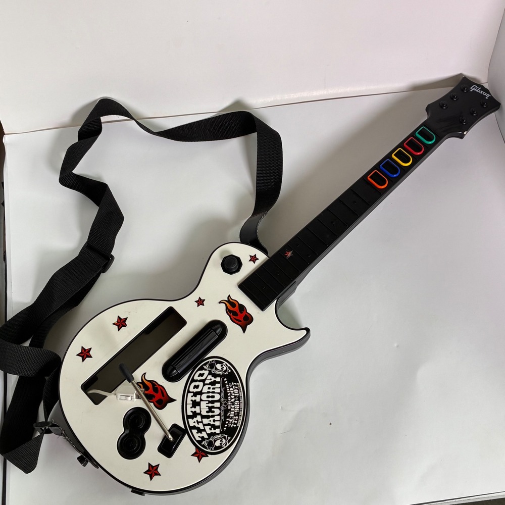 Guitar Hero Les Paul Wireless Controller Nintendo Wii Gibson White Black